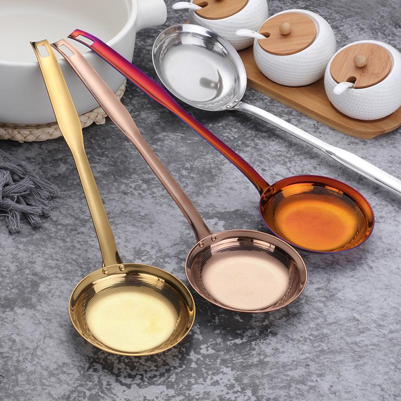 Gold Sifting Oil Soup Spoon Separation Filtration Colander Kitchen  Tools 1pc Utensils Screen   Chafing Dish Skimming
