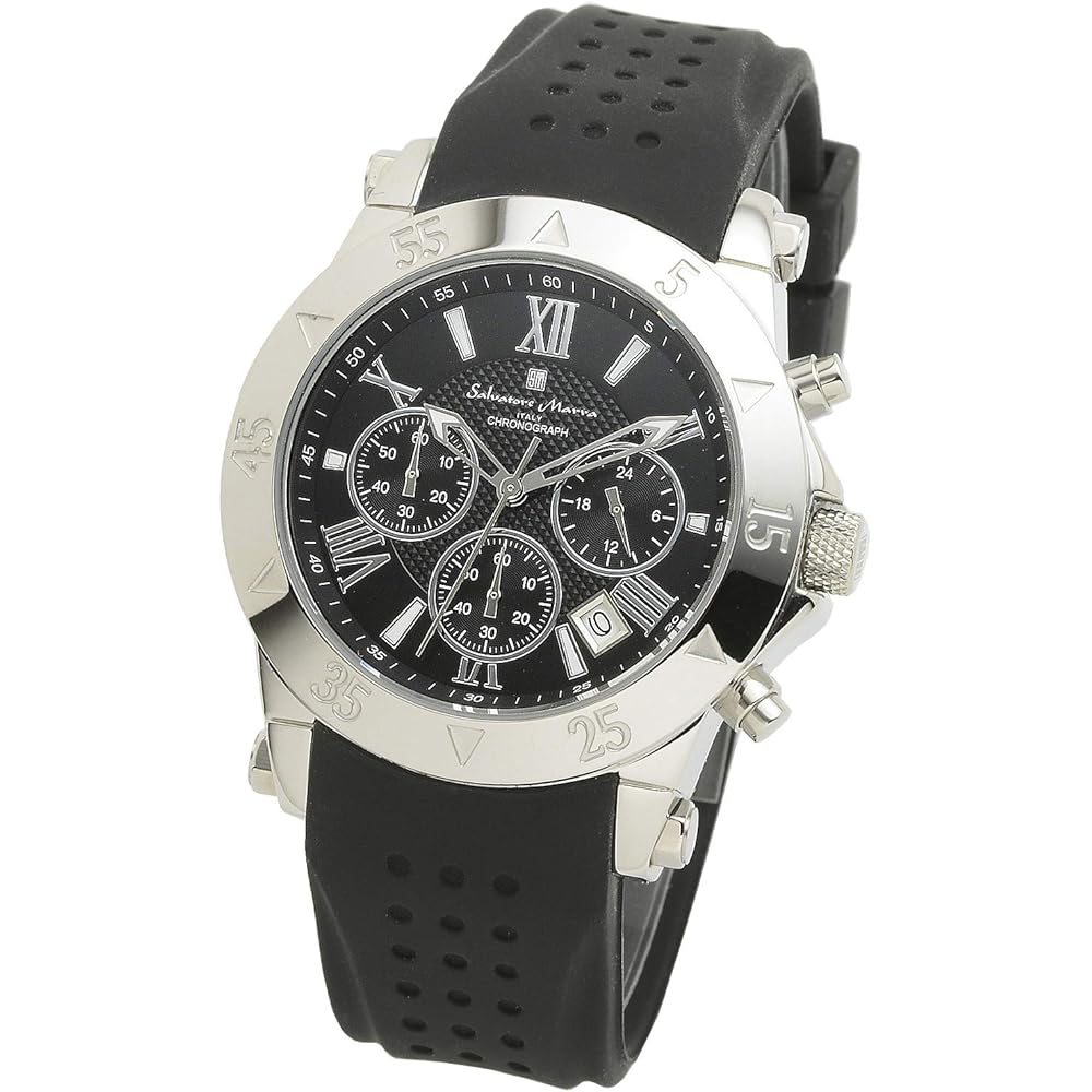Salvatore Marra Men s Chronograph Analog Quartz Watch Black Business Style Limited Edition