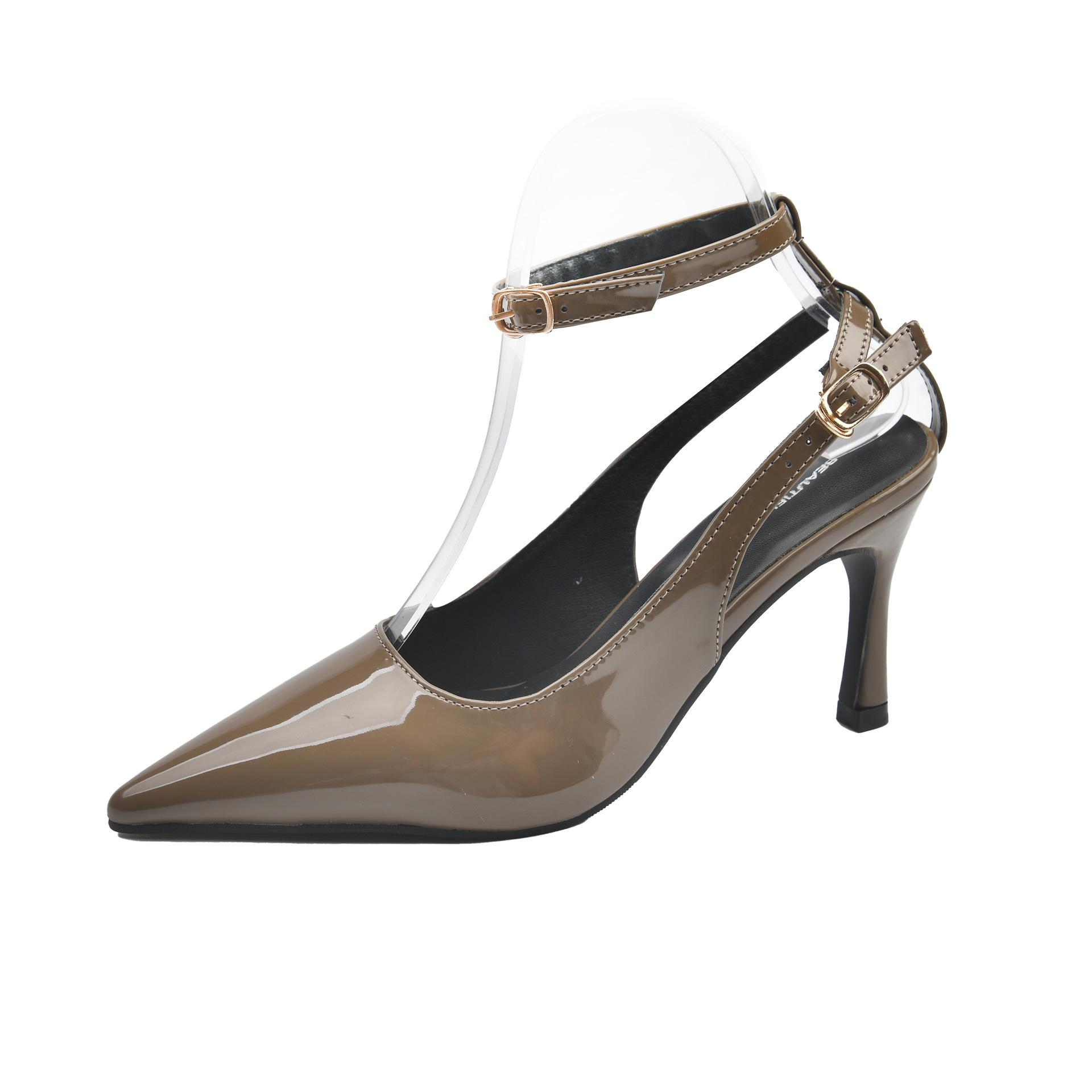 

Fashion pointed head thin heel bag head empty sandals women 2025 summer simple high heel one-word buckle fashion sandals women 40