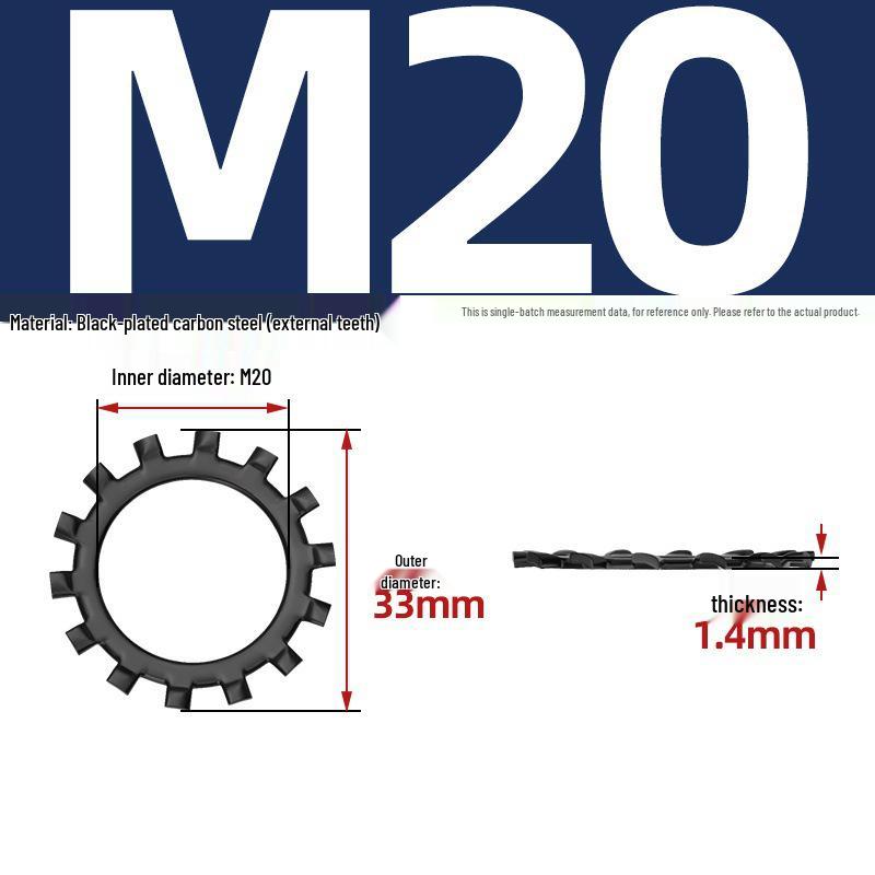 Carbon Steel Zinc-Plated Lock Washer with Inner and Outer Teeth