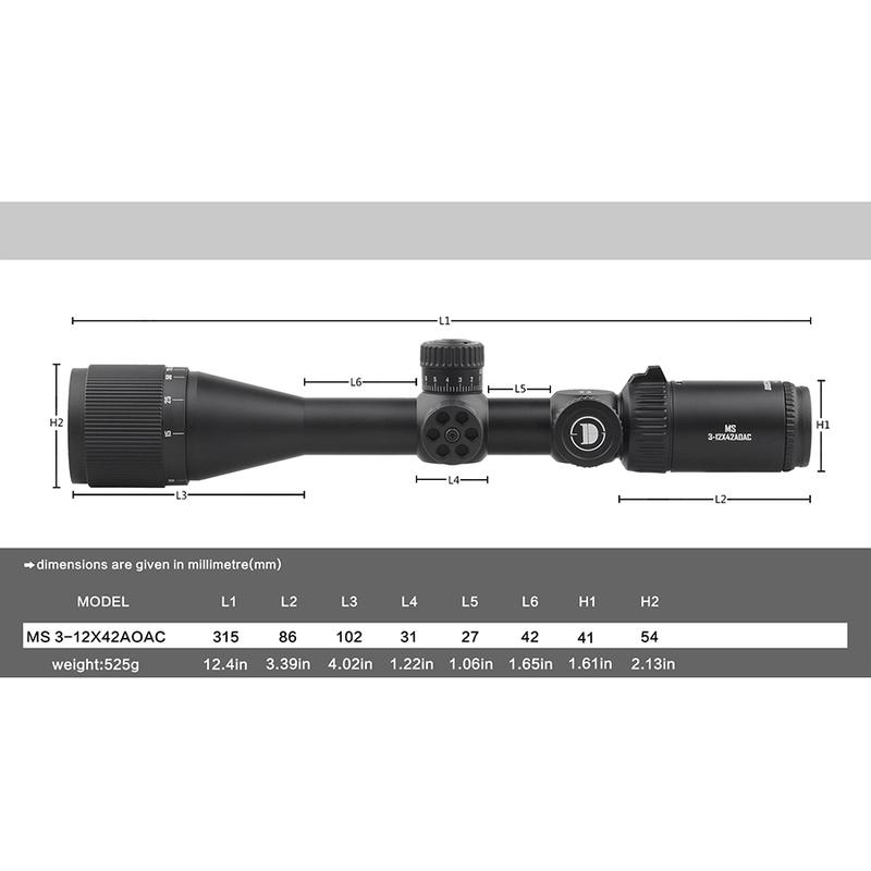 

Discovery MS 3-12x42AOAC Ударостійкий Мисливський Пружинний Приціл Оптичний Приціл Зелений Червоний З підсвічуванням Висока Чіткість Скло High 20mm