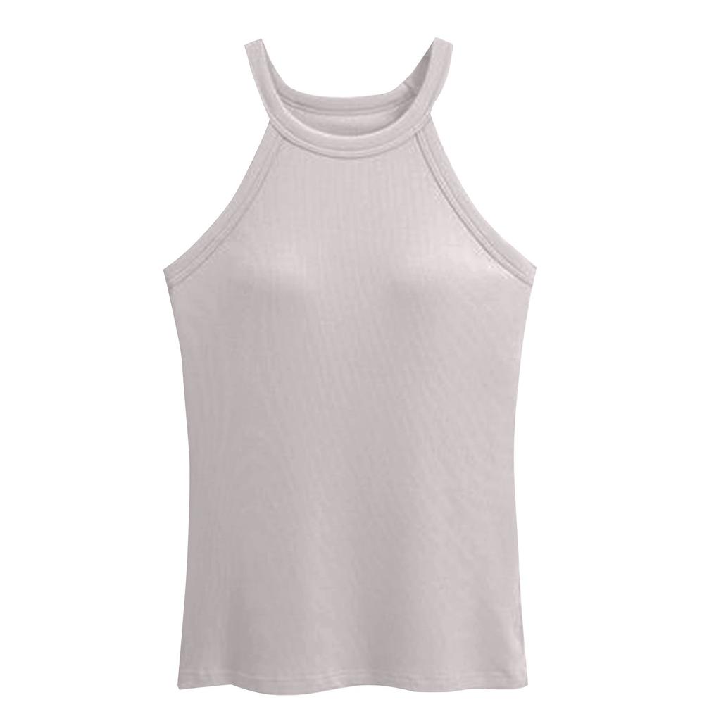 Women's Back Underwear With Chest Cushion Sleeveless Bottom Hanging Neck Tank Top
