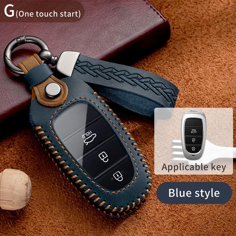 

Car Remote Key Fob Case Cover for Hyundai Sonata Nexo DN8 Santa Fe TM Tucson NX4 Staria Ioniq 7 Buttons Accessories синий