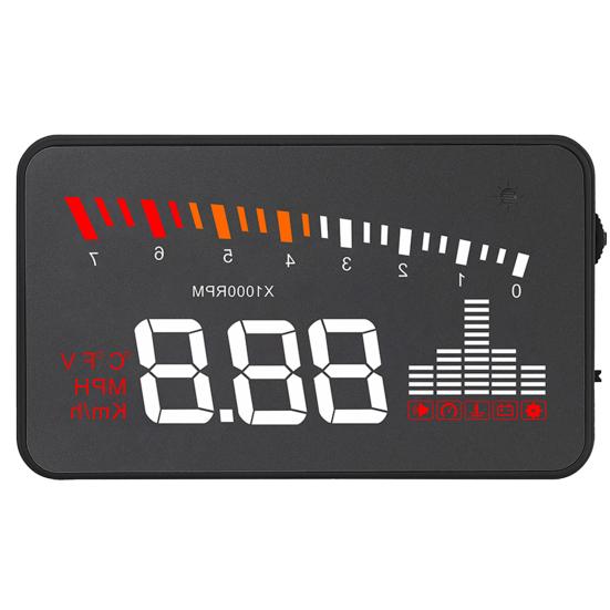 

X5 Накладной прибор Удобные Многочисленные Функции ABS Цифровой Светодиодный OBD2 Накладной Дисплей для Автомобиля чёрный