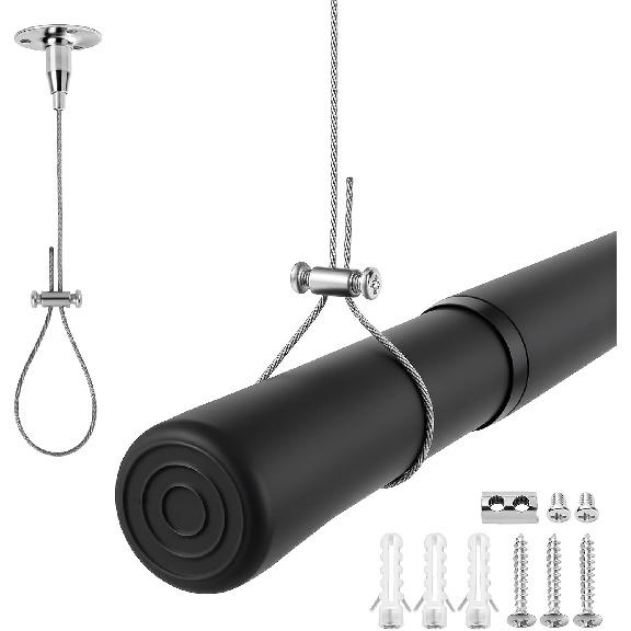 4 Pack Ceiling Mounted Curtain Rod Support,Adjustable 59  Stainless Steel Ceiling Mounted Shower Curtain Rod Holder,Wardrobe Pipe Bracket Rod Holder 1PCS