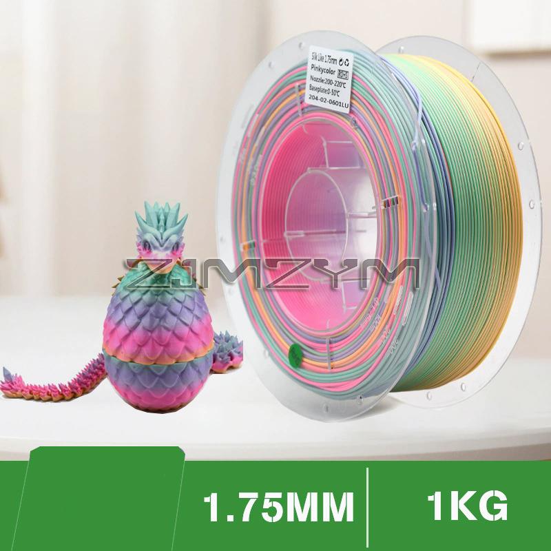 3D-skrivare Filament PLA 1,75 mm Silkesfilament PLA Regnbågsfärgad 3D-utskrift Plastmaterial Flerfärgad