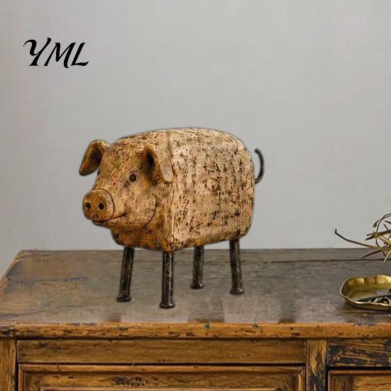 Unique Housewarming Gifts for Friends Country Style Pig/Rooster Figurine, Resin Rustic Farmhouse Animal Statue, Pastoral Handcrafted Crafts