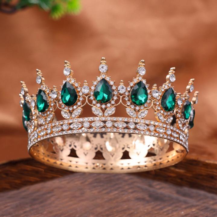 

Полный круг сплавной короны головной убор для невест аксессуары для свадебного платья подарки на день рождения и совершеннолетие ретро круглая корона аксессуары для волос