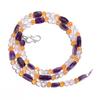 Amethyst Carnelian Crystal Gemstone Mix Shape Smooth Beads Necklace 17" UB-4221 UB-4221