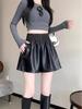 High Waist Elastic Leather Bootcut Pants - Slim, Versatile, Wide-Leg, Korean Style for Women (Autumn/Winter)