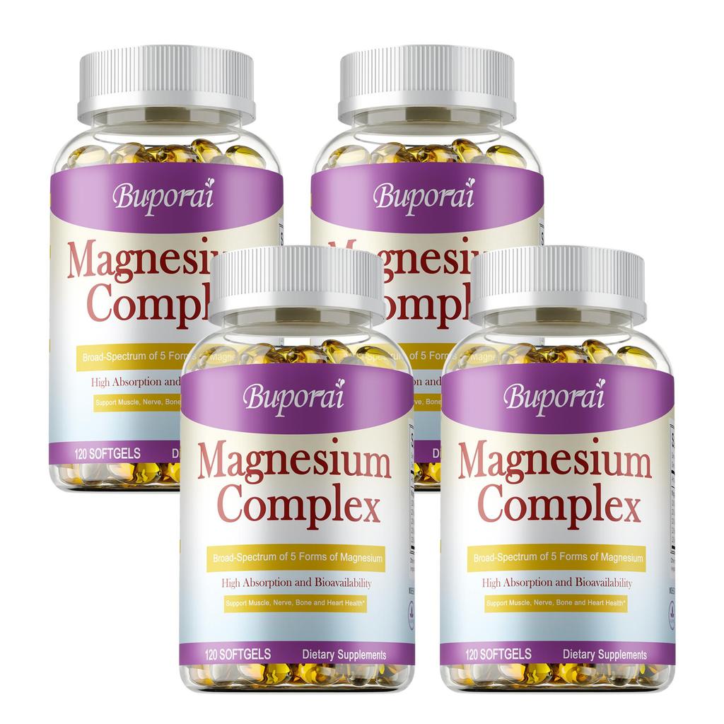 Capsule Complesso di Magnesio, Integratore Multimagnesio, Rilassamento Muscolare, Salute delle Ossa, Integratore Alimentare