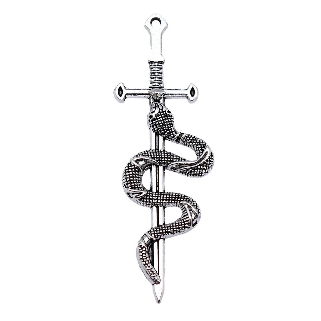 Cobra Snake Charms Antique Bronze Silver Pendants For DIY Bracelet Necklace Jewelry