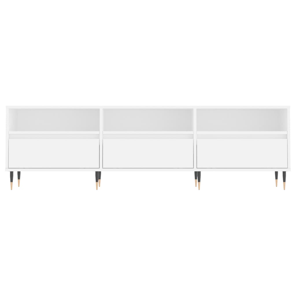 TV Cabinet, White, 150X30X44.5 Cm, Wood-Based Material