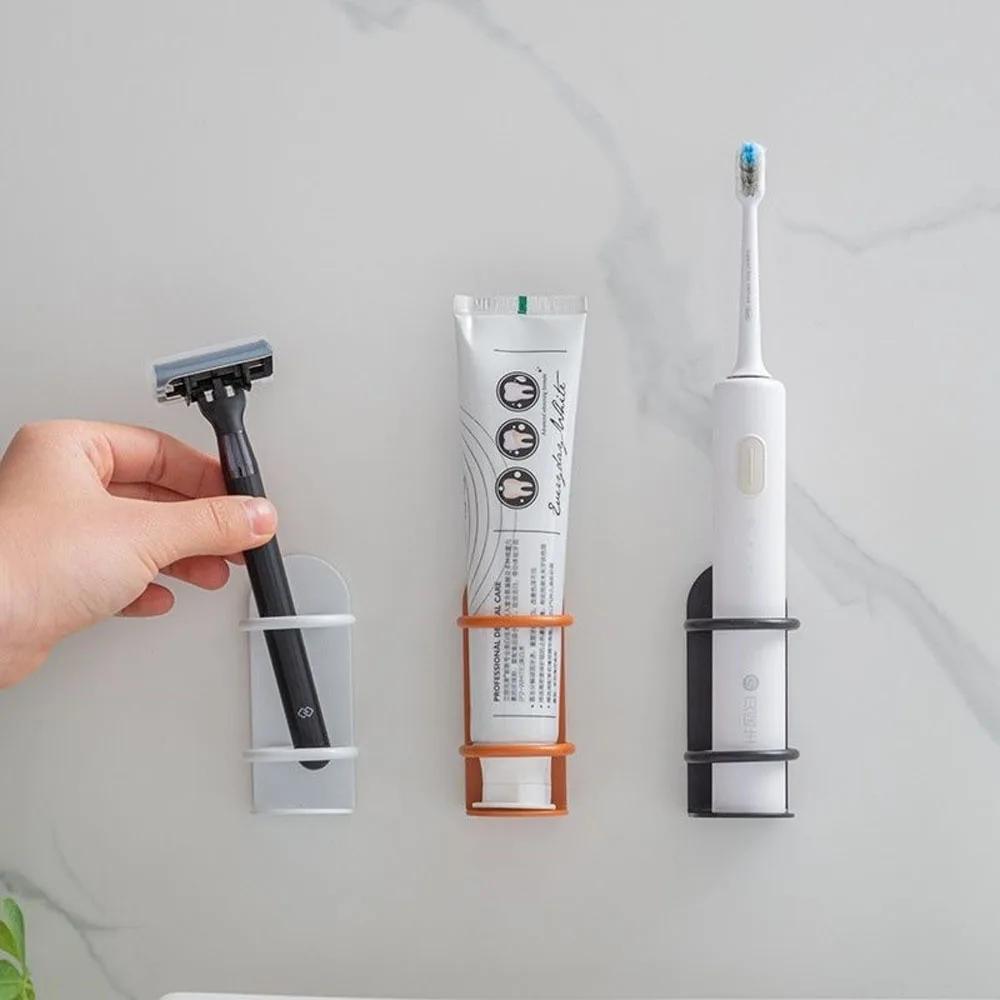 Toothbrush Holder Storage Shelf Bathroom Accessories Punch-free Traceless Organizer New Wall-mounted Toothbrush Holder Electric