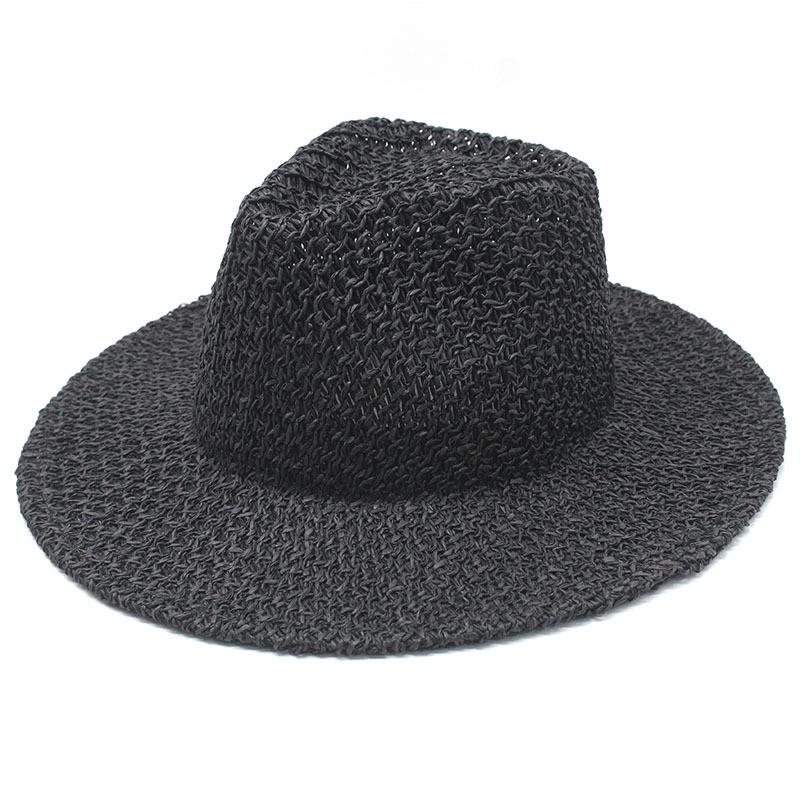 High Quality Panama Straw Fedora Hat With Wide Brim For Sun Protection And Casual Outdoor Style