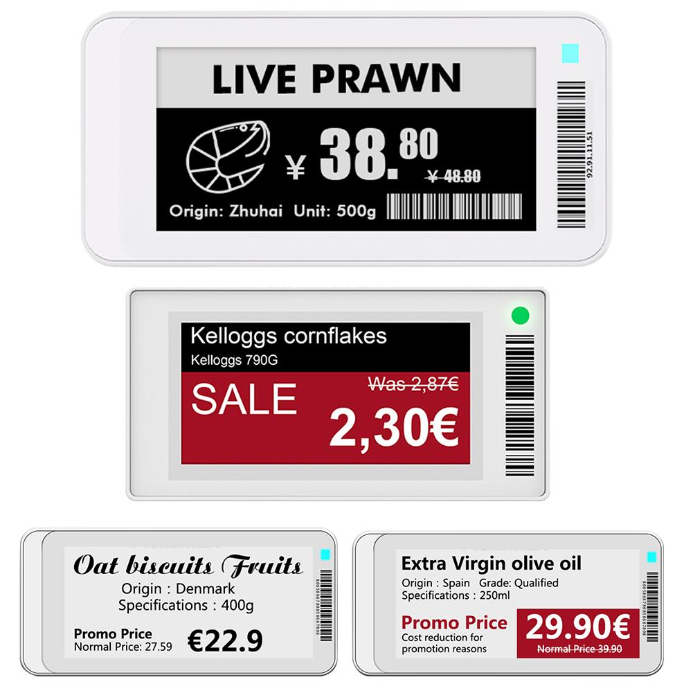 2.1'' 2.9'' E-paper E-Ink EInk Display Screen NFC BT Version App Operating Software TFT Screen IP65 Electronic Price Tag Card
