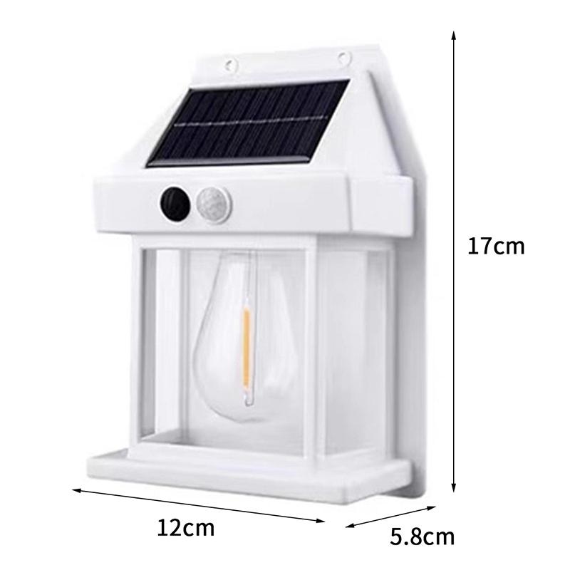 

Уличный настенный светильник с вольфрамовой нитью на солнечной батарее, ретро, сенсорное освещение, водонепроницаемый, для сада, энергосберегающий, уличный фонарь 12*5.8*17cm белый