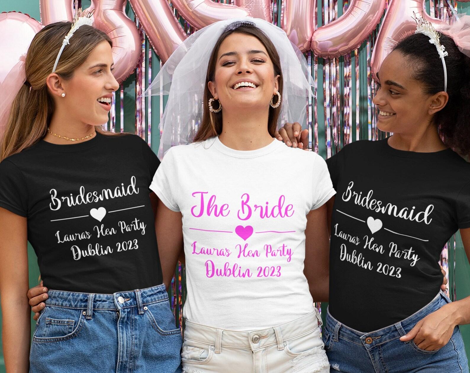 Personalised Hen Party Tshirt, Bride To Be, Bridesmaid, Bride Tribe Squad, Custom Hen Do Shirts, Personalized Bridal Top, group, holiday 3XL
