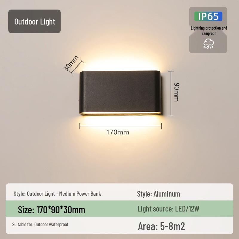 Ultra-thin Modern LED Wall Light: Waterproof Minimalist Fixture for Outdoor, Bedroom, and Living Room.