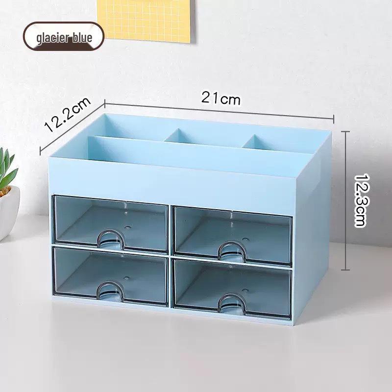 „Stylowy pyłoszczelny pojemnik do przechowywania – 6 przegródek na biurko w akademiku, artykuły papiernicze, biżuterię i inne”