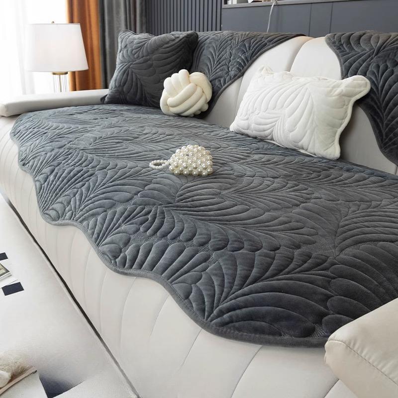 Irregular Special-shaped Sofa Cushions, All-season Universal Non-slip Winter Short Plush Cushions, Leather Sofa Covers, Backrest Towels