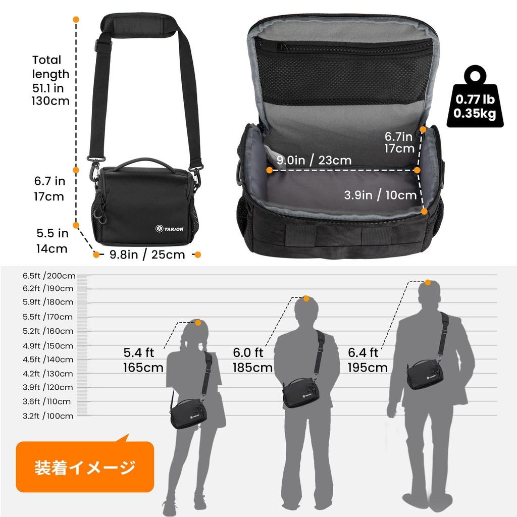 TARION Camera Shoulder Bag 5L Lightweight Suitable for DSLR and Mirrorless with Rain and Tripod Ideal for Outdoor Photography - Stylish, Compact,