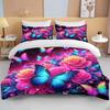 Neon Romantic Butterfly Roses Print Bedding Set Duvet Cover 1 Duvet Cover 2 Pillowcases Adult and Children Bedding Set Luxury