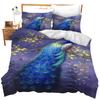 Peacock Duvet Cover Set Simple Peacock Feathers Pattern Queen Comforter Cover Girls Women 3 Piece Bedding Sets Bedroom Decor
