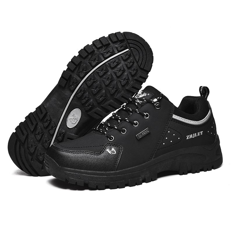 High Quality Leather Hiking Shoes Durable Outdoor Sport Men Trekking Leather Shoes Lace-Up Climbing Hunting Sneakers