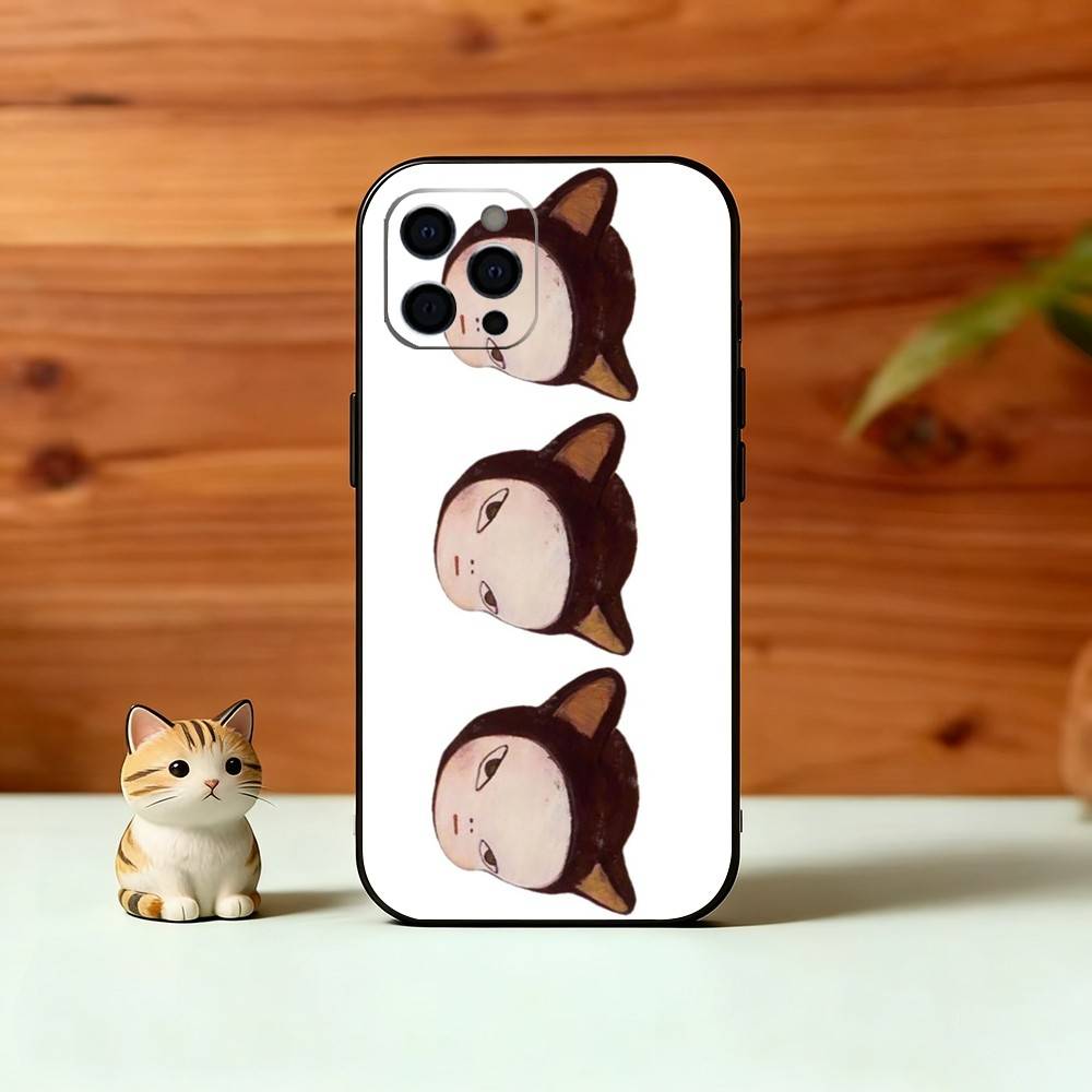 Art of Japan Y-Yoshitomo Nara Phone Case For iPhone 17, 16,15,14,13,12,11 Plus,Pro Max, Others Soft Black Cover