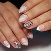 24Pcs Short Round Head Press on False Nails Yellow French 3D Flower Fake Nail for Woman Reusable Finished Full Cover Nails Tips