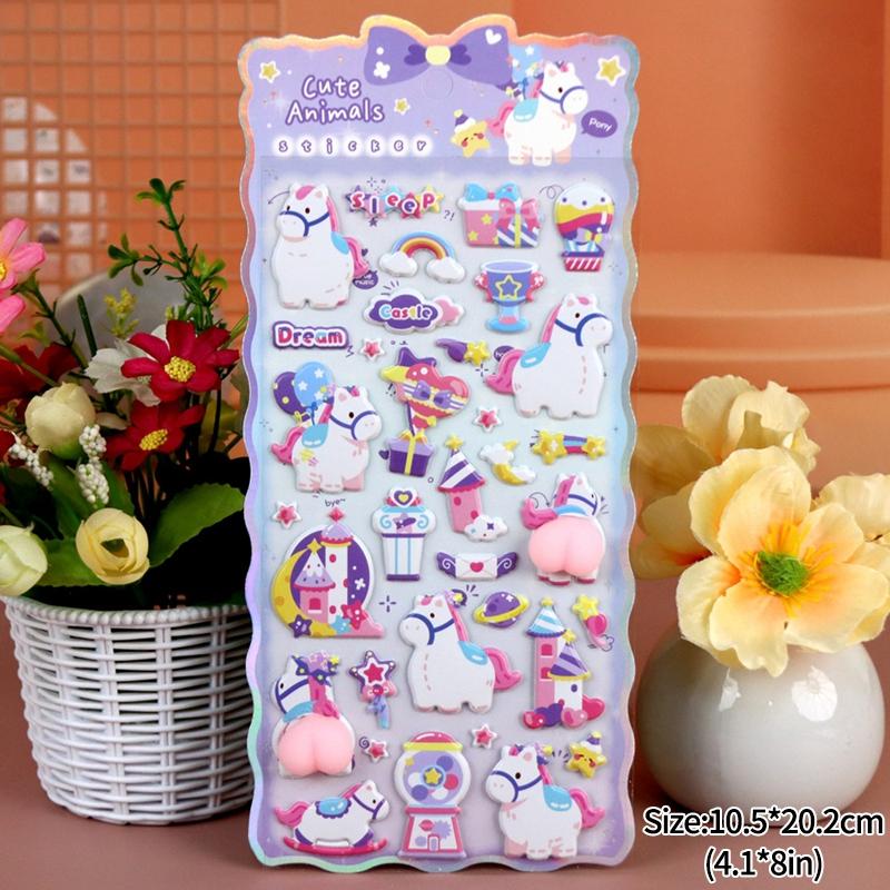 3D Sponge Foam Sticker Animation Kitten Paw Rabbit Bear Sheep Animal Pippi Sticker Diy Scrapbook Notebook Decal Kid Favor Present