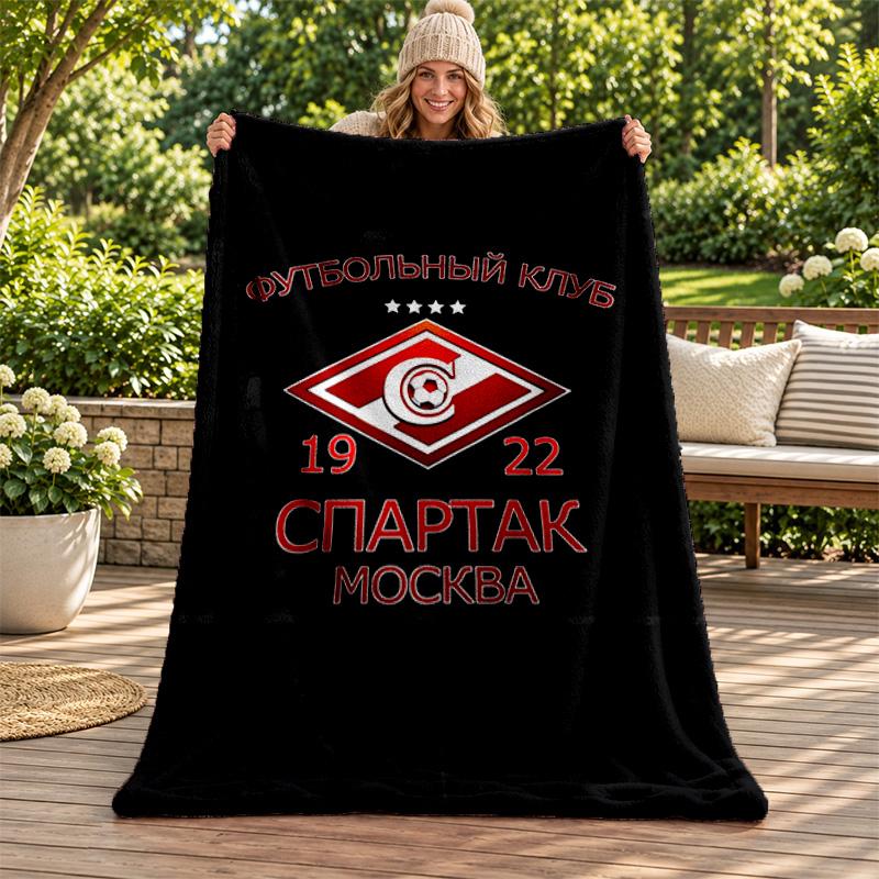 FC Spartak Moscow blanket Flannel Blanket Soft Cozy Plush Throw for Sofa Bed Lightweight Home Decoration Gifts for Christmas various holidays