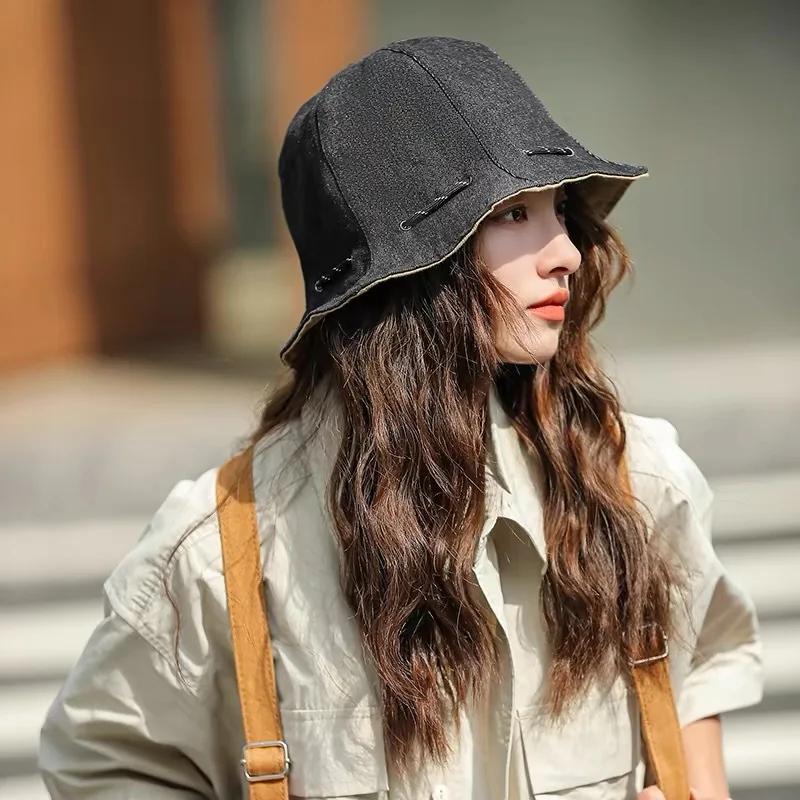 Adjustable Sun Protection Unisex Adjustable Fishing Hat Solid Two-sided Hat Portable Bag Dual-use Sunscreen Cap Bucket Hat