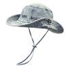 Portable Sun Protection Denim Cloth Bucket Hat Anti-UV Retro Cowboy Hat Casual Breathable Mountaineering Caps Camping Hiking