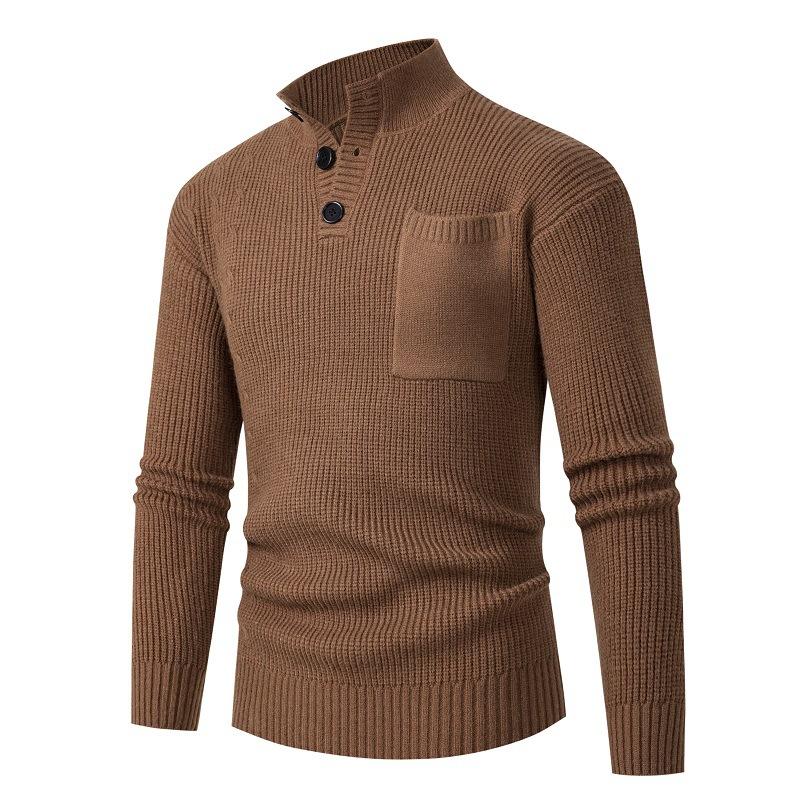 Korean Sweater Men's Winter Japanese Retro Thread Jacket Pullover Thermal Inner Layer Base Knitted Sweater
