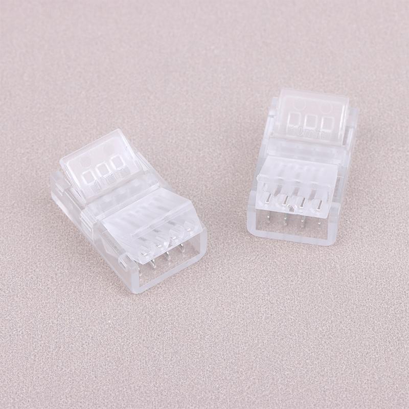 5/10/15Pcs 4Pin Solderless Rgb Led Strip Connectors 10Mm Quick Adapters For 5050 Multi-Color Track Lighting