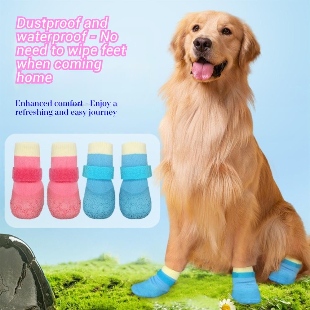 4Pcs/Set Non-slip Puppy Mesh Shoes Anti-dirty Pet Boots Cute Pet Paw Protector Pet Supplies