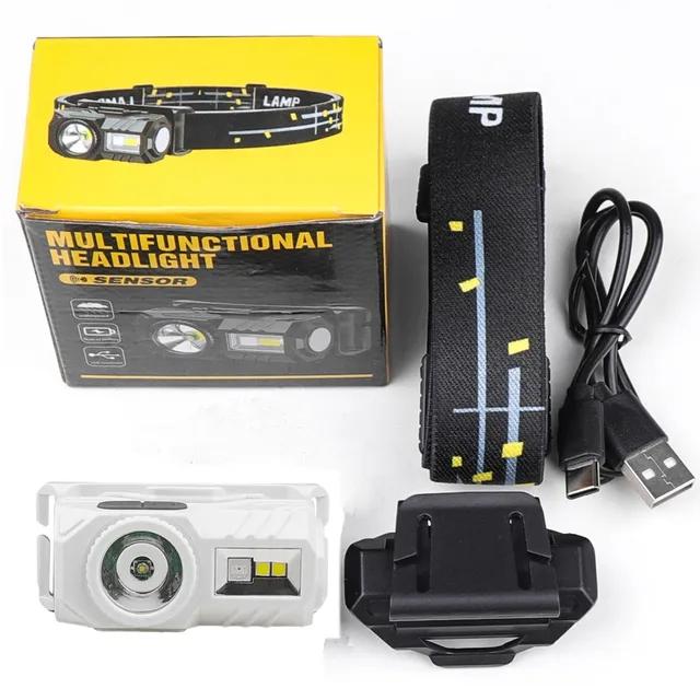 

Мини супер яркий светодиодный налобный фонарь индукционный налобный фонарь Type-C перезаряжаемый портативный налобный фонарь с 9 режимами для кемпинга рыбалки