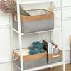 (Foldable for shipping) Simple lidless foldable storage basket, cotton and linen storage box, canvas clothes organizer,