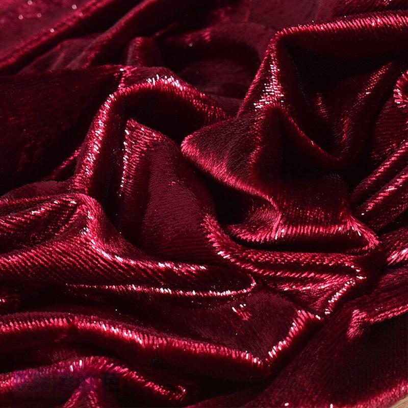 Soft Shiny Velour Bright Thread Fabric Inverted Velvet Designer Fabrics For Cheongsam Full Dress Diy Sewing Materials, Inelastic