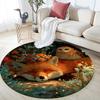 Owl and Fox,Round Area Rug,Carpet Rug for Living Room Bedroom Sofa Playroom Decor,Non-slip Floor Mat