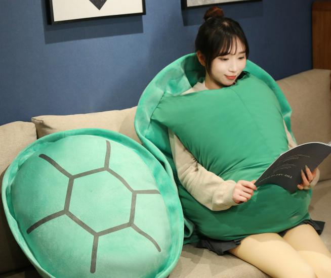 Tragbarer Schildkrötenpanzer Plüschschlafsack & Sofakissen Spielzeug