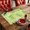 Botanical Floral Pattern Polyester Placemats & Coasters - Decorative Table Linens for Home, Restaurant and Daily Use