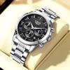 LIGE Business Watches Mens Top Brand Luxury Quartz Wristwatch 3Bar Waterproof Chronograph Luminous Watch for Gentleman Gift+Box