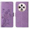For Oppo Reno12 F 4G Leather Case Butterfly Floral Imprint Wallet Stand Cover