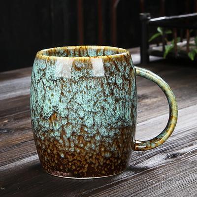 1pc 400ml Creative Japanese Style High-capacity Ceramic Kiln Transformation Mug Couple Cup Coffee Cup Water Cup