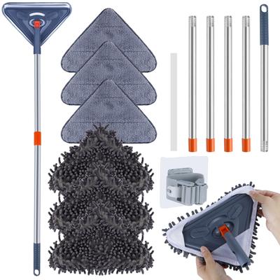 Wandreiniger mit langem Stiel, 360° drehbarer Wandmopp, Wandreiniger-Reinigungswerkzeug zum Reinigen von Wänden/Deckenventilatoren/Staub/Fußleisten/Böden