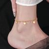 925 Silve Love Heart Anklet for Women Zircon Bead Chain Tassels Sweet Adjustable Jewelry Gift