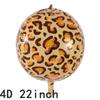 1 Pcs - 18-inch 4D Balloon - 18-inch Tropical Jungle Wildlife Balloon - Tiger, Leopard, Zebra Patterned Round Balloon Balloon